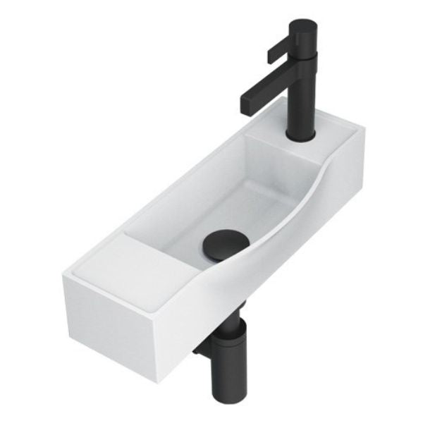 ADP Halo Wall Basin 1 Tap Hole RH Gloss White 450x160x100mm