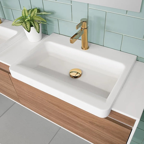 ADP Integrity 550 x 400 Solid Surface Semi-Recessed Basin White