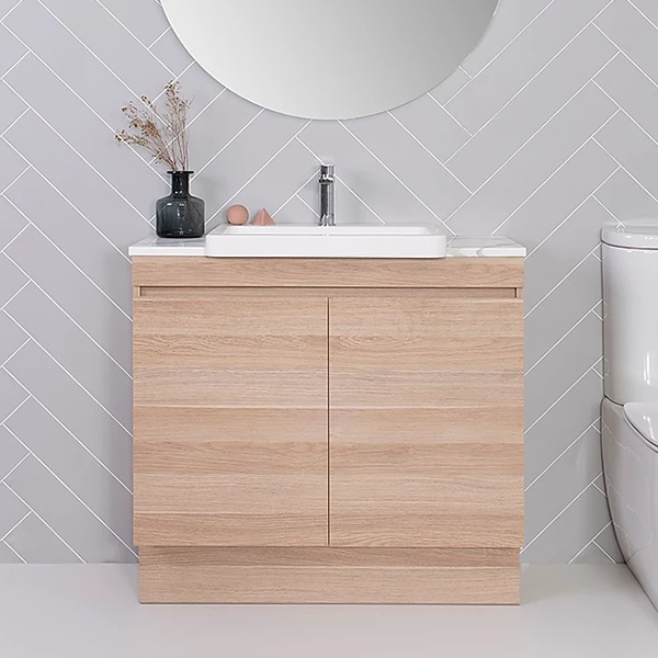 ADP Glacier Pro Semi Recessed All Door Trio Vanity Solid Surface Top