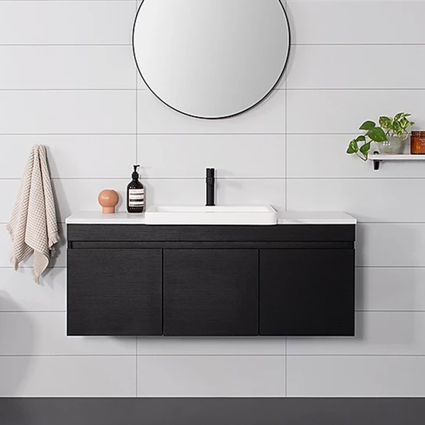 ADP Glacier Pro Semi Recessed All Door Slim Vanity with Solid Surface Top