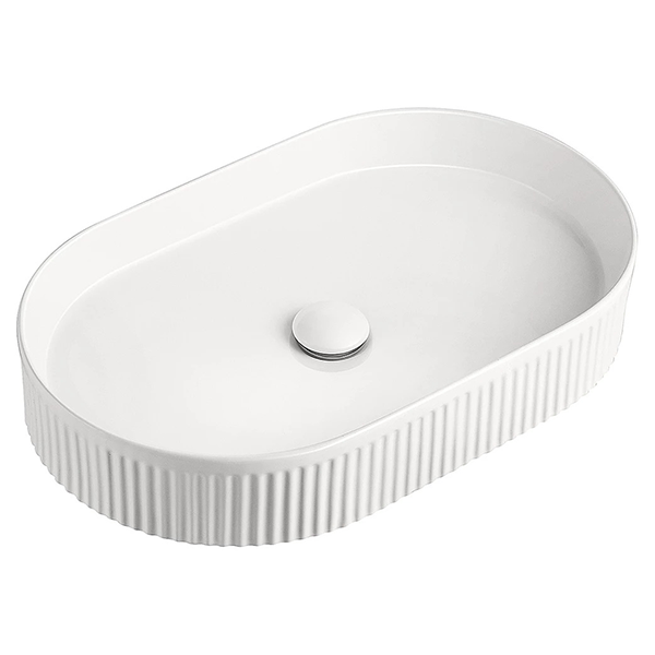ADP Pill Fluted 580 x 365 Above Counter Basin White