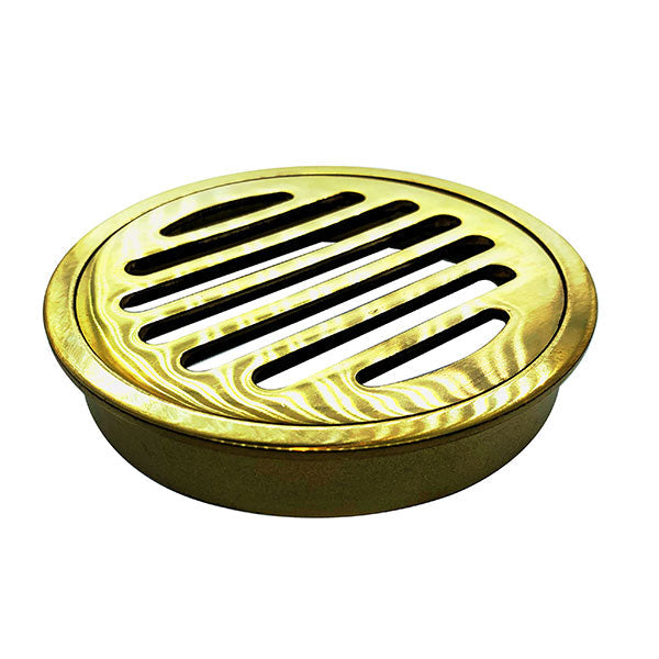 ART Australia Standard Brass Round Floor Waste 100mm Brushed Gold