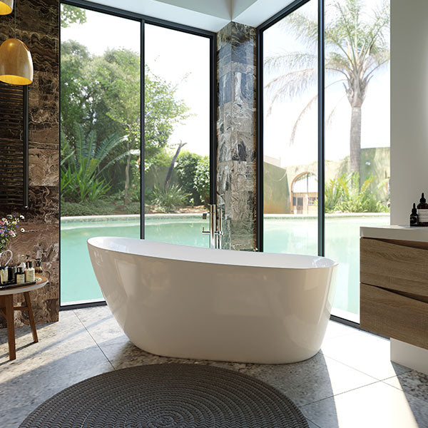 BelBagno Romano Freestanding Bath White