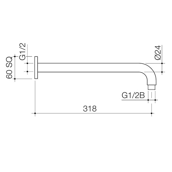 Caroma Luna Right Angle Shower Arm