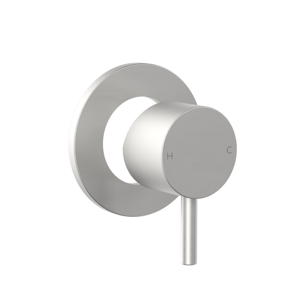Clark Round Pin Wall Mixer Trim Kit - Brushed Nickel