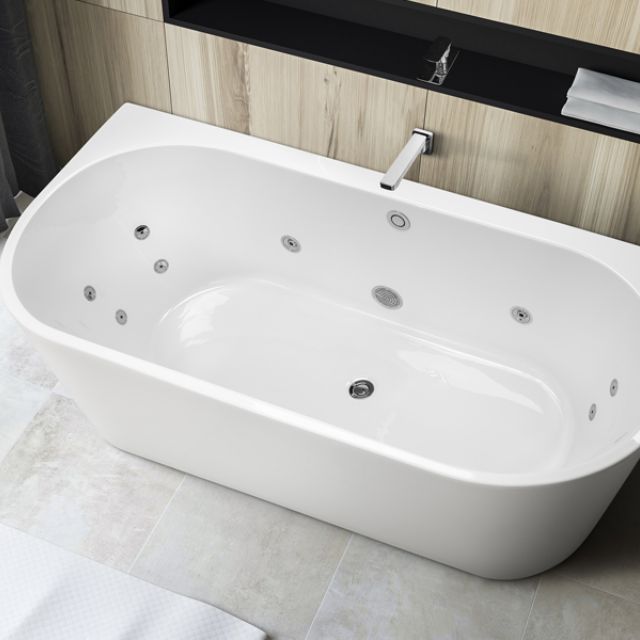 Decina Alegra Contour Back To Wall Freestanding Spa Bath with Jets