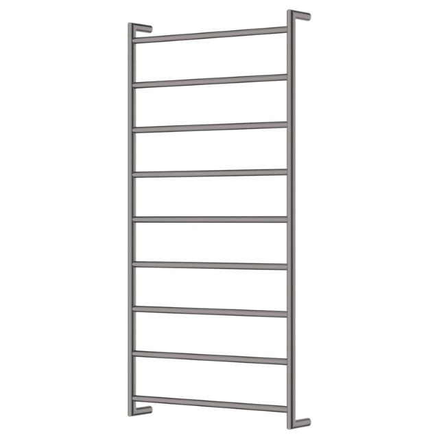 Fienza Kaya Round Heated Towel Rail 600X1200X100mm 9 Bars Gun Metal
