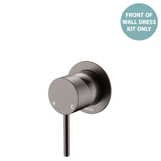 Fienza Kaya Wall Mixer Dress Kit Small Round Plate Gun Metal