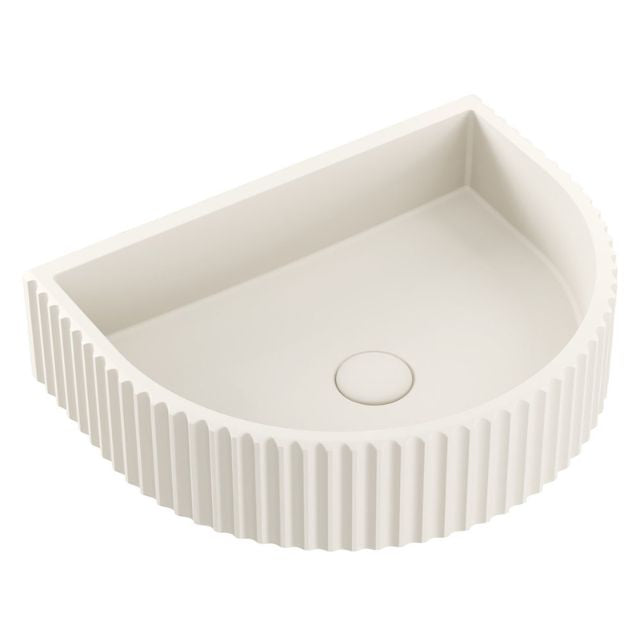 Fienza Valentina Concrete Fluted Arch Wall Basin 465 x 360 x 119mm Warm