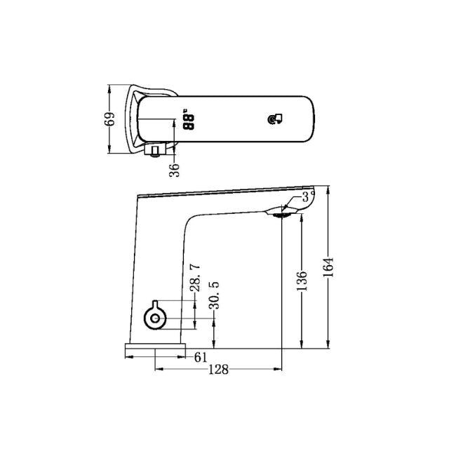Nero Claudia Sensor Mixer With Black Top Display