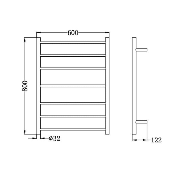 Nero Non-Heated Towel Ladder