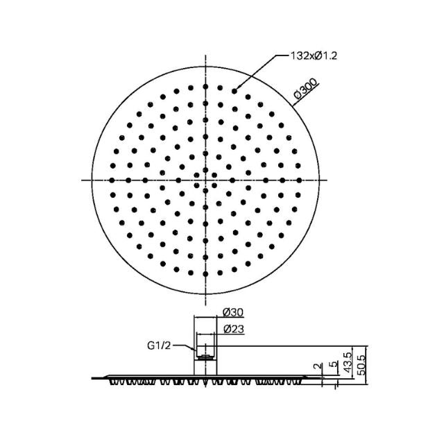 Nero Zen SS316L Round Shower Head