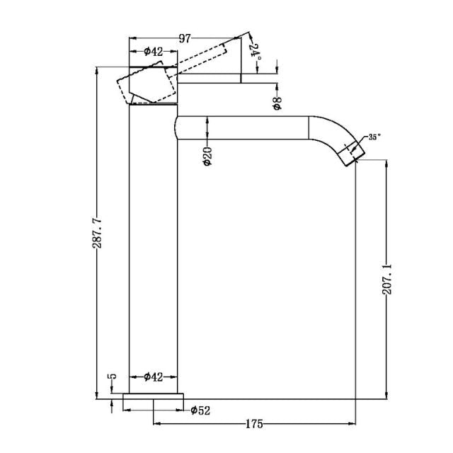 Nero Zen SS316L Tall Basin Mixer