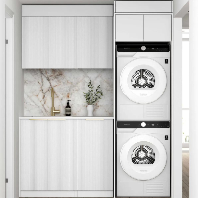 Otti Bondi 1715mm Fluted Laundry Set C - White