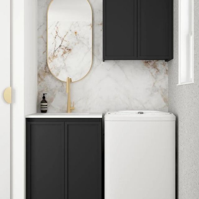 Otti Hampshire Black 650mm Laundry Cabinet Set