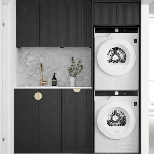 Otti Marlo 1715mm Fluted Laundry Set C - Black