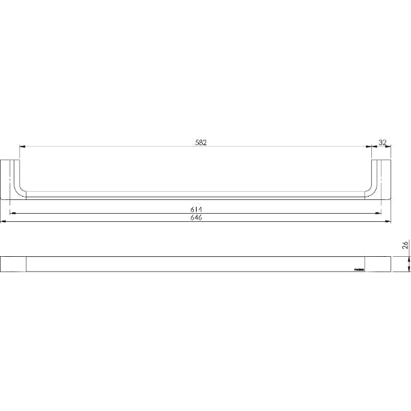 Phoenix Gloss Single Towel Rail