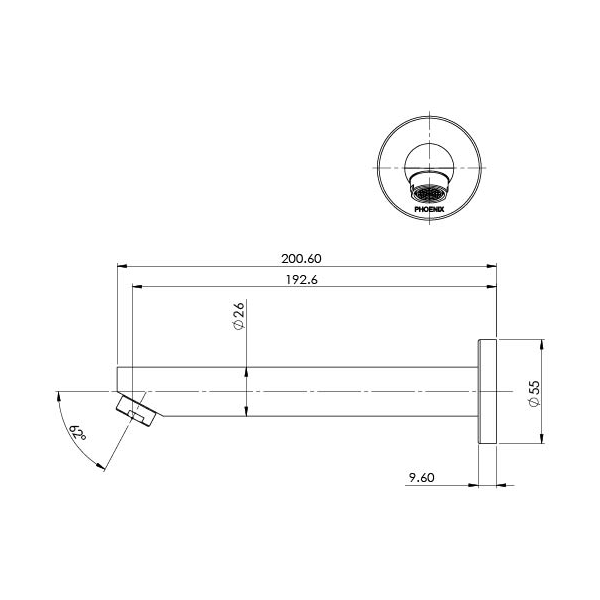 Phoenix Tapware Pina Wall Bath / Basin Outlet Phoenix Builders Range