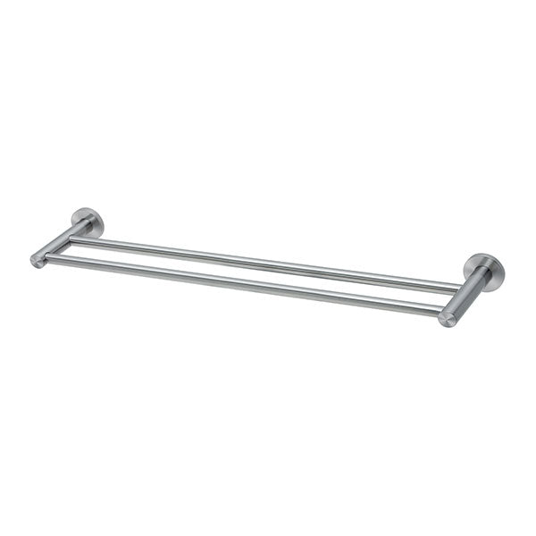Phoenix Tapware Radii SS 316 Double Towel Rail Round Plate 600mm