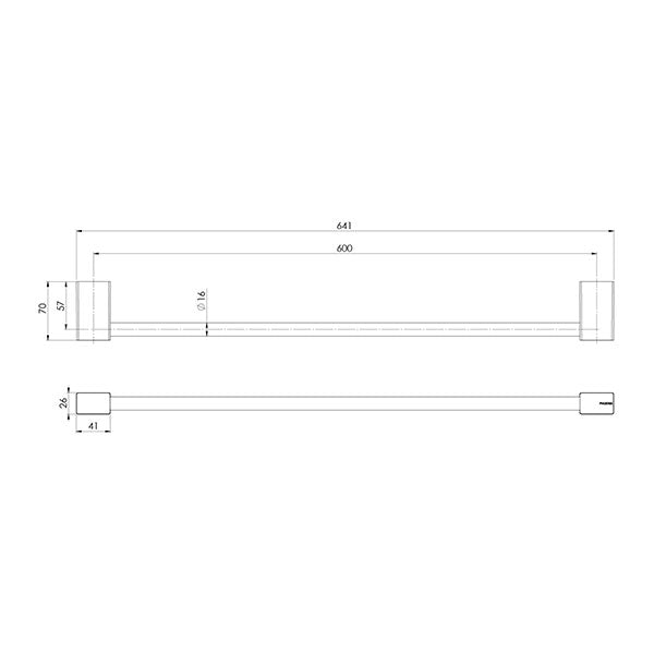 Phoenix Lexi MKII Single Towel Rail 600mm-800mm