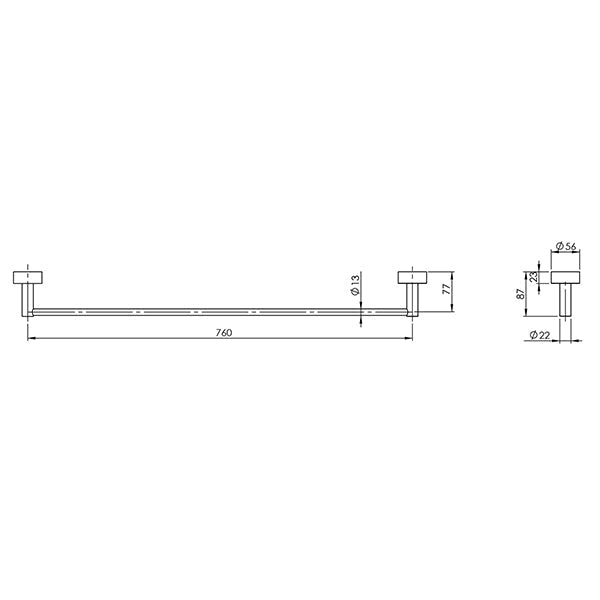 Phoenix Tapware Vivid Single Towel Rail