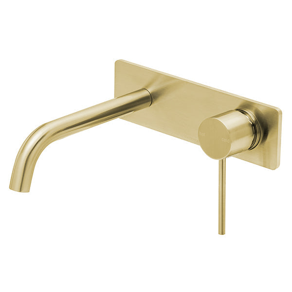 Phoenix Vivid Slimline SwitchMix Wall Basin Set 180mm Curved-Brushed Gold