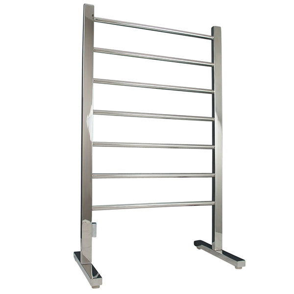 Radiant - Square 7 Bar Freestanding Heated Towel Ladder 1000H x 600W POLISHED STAINLESS
