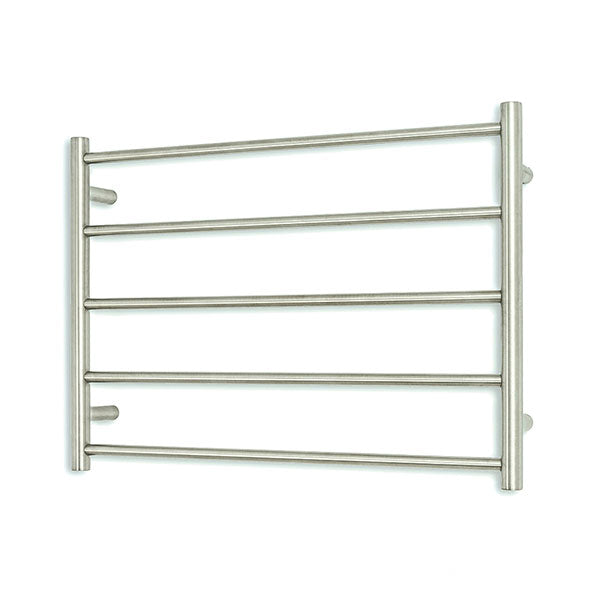 Radiant - Round 5 Bar Heated Towel Ladder 550H x 750W (right wiring) BRUSHED STAINLESS