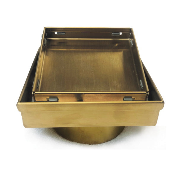 Radiant Tile Insert Square Floor Waste - Brushed Gold