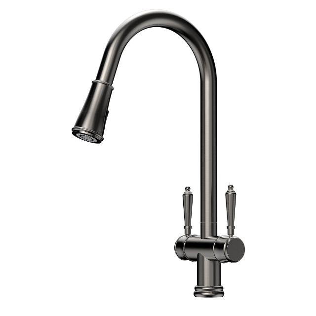 Suprema Xpress Fit Xquisite Dual Handle Retractable Sink Mixer - Gun Metal
