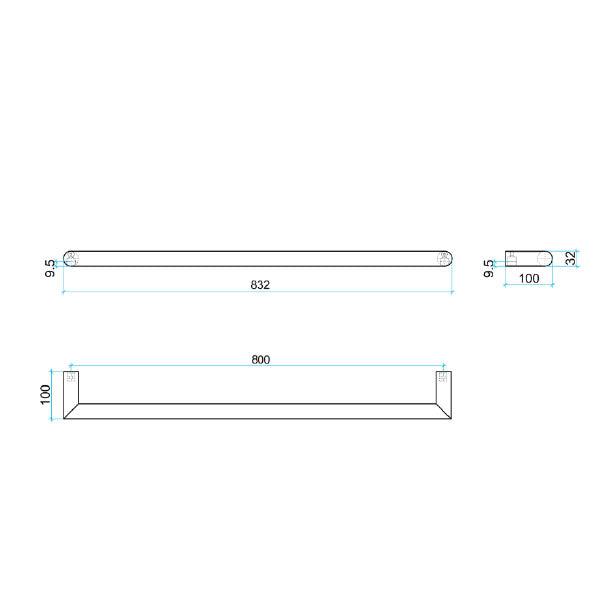 Thermogroup Round Single Bar Heated Towel Rail