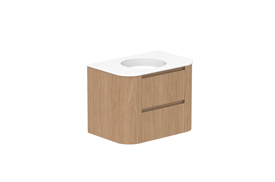 ADP Thea Curved Wall Hung Vanity Ceramic Benchtop
