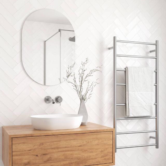 Thermogroup Pill Shape Polished Edge Mirror with Hangers