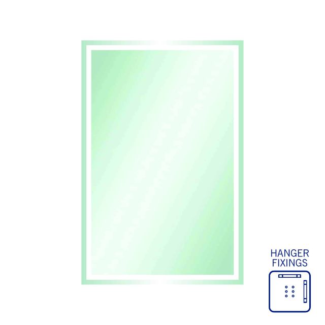 Thermogroup Rectangle Mirror with Sandblasted Border - 1200x800mm (SS1280HN)