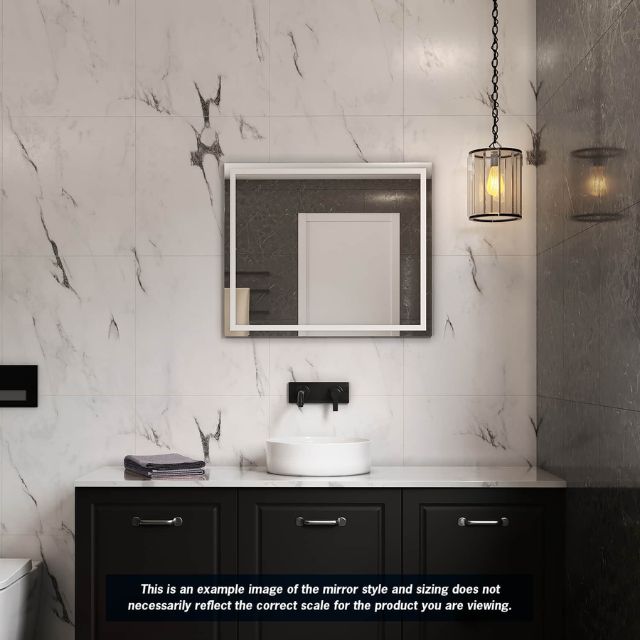 Thermogroup Rectangle Mirror with Sandblasted Border