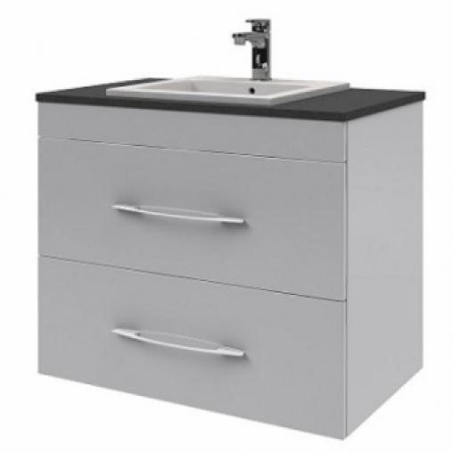Rifco - Aria Double Drawer Wall Hung Vanity Caesarstone Top with Above Mount Basin - 750mm (AR27S)