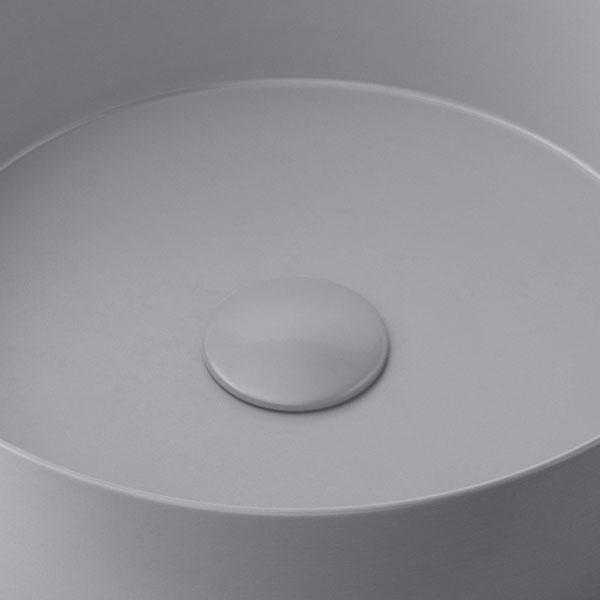 Timberline Light Grey Pop Up Waste with Ceramic Cover. No Overflow