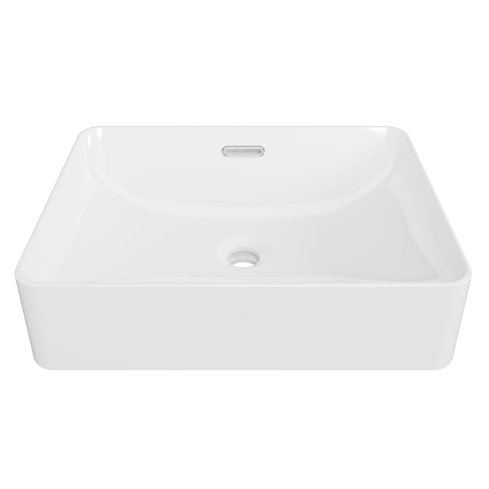 Timberline August 500mm x 360mm Rectangular Above Counter Basin - White Gloss