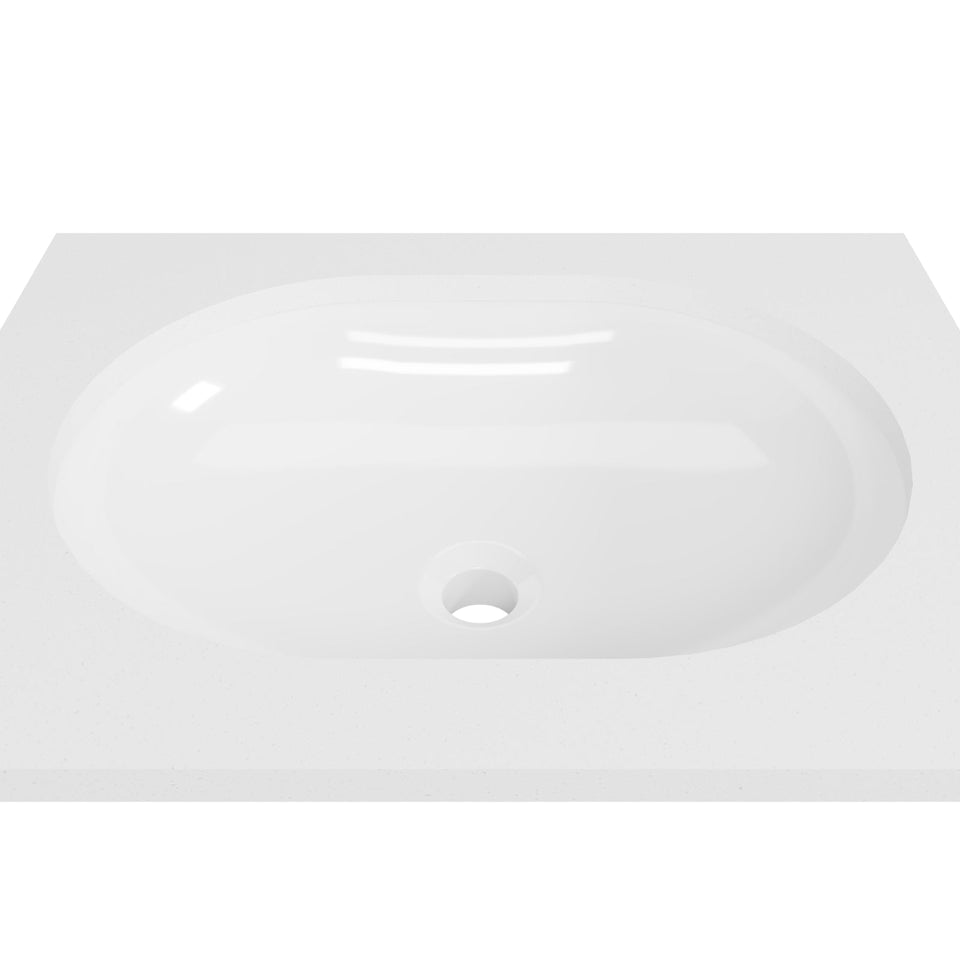 Timberline Giana 490mm x 360mm Oval Under Counter Basin - White Gloss