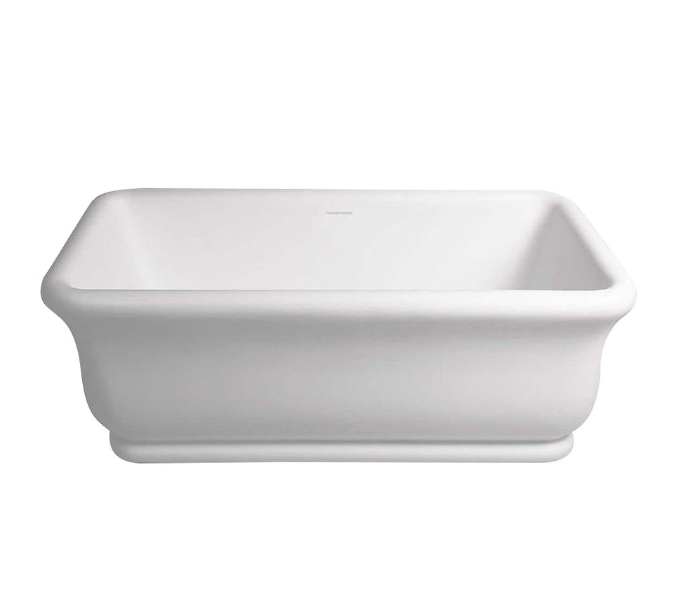 Turner Hastings Kirkham 180 x 84 TitanCast Solid Surface Bath - Satin Silk White (KI1800TCB-OF)
