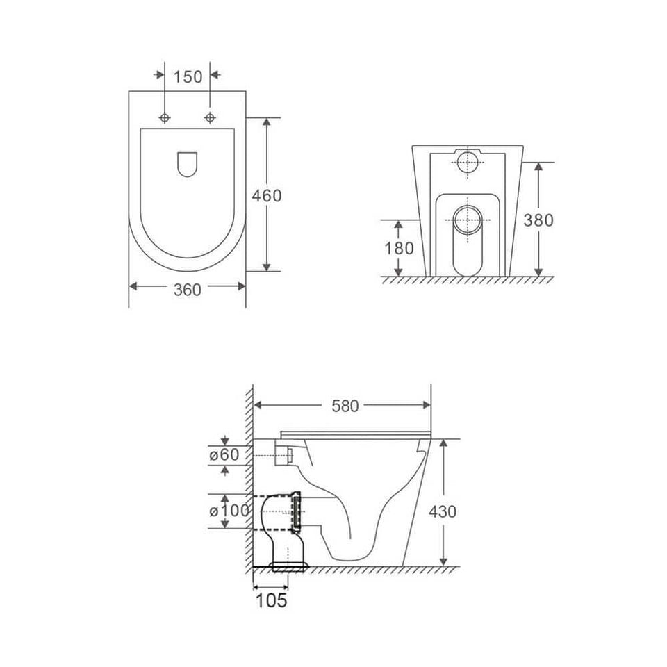 Turner Hastings Fino WhisperFlush Floor Pan