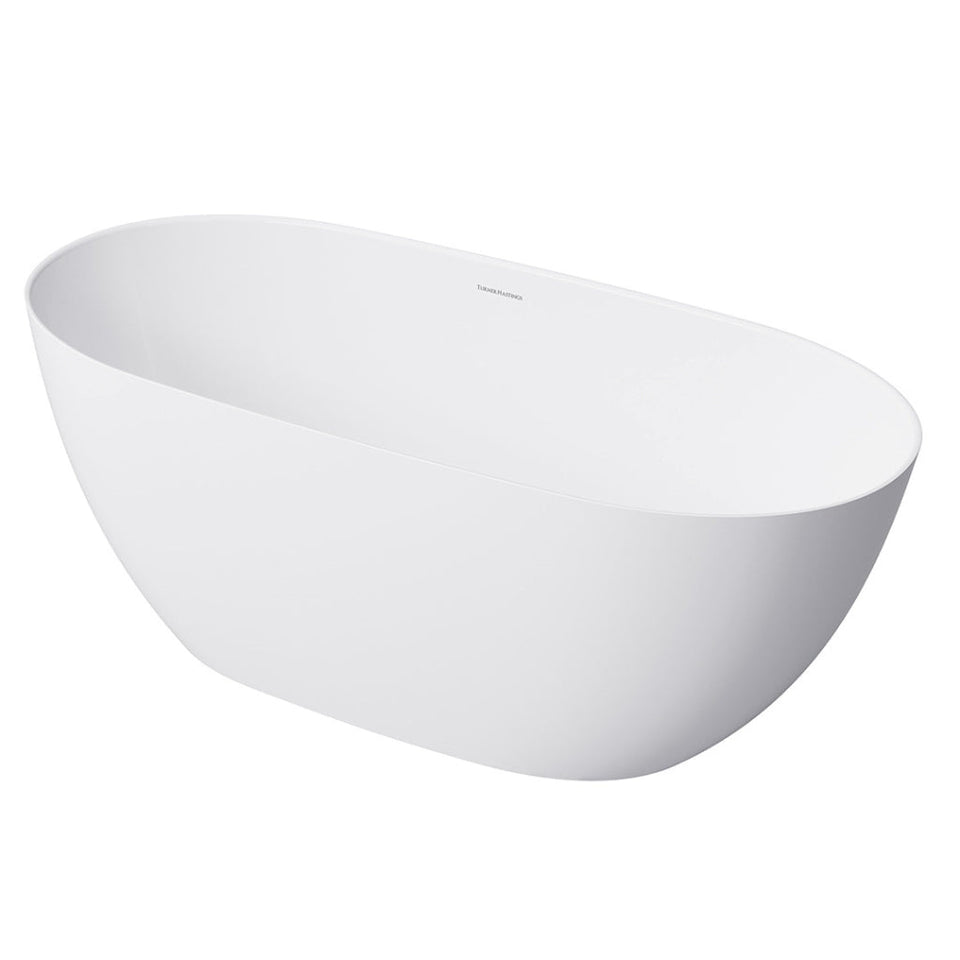 Turner Hastings Narva 160 x 74 MagnaCast Free Standing Bath - Gloss White with Overflow
