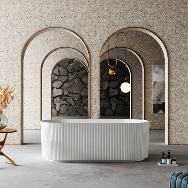Todi V-Groove Fluted Round Freestanding Bath