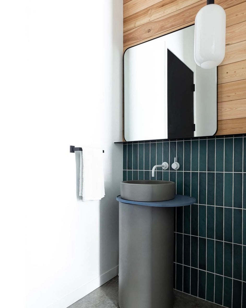 Nood Co Cylinder with Tray - Bowl Basin - Mid Tone Grey / Mid Tone Grey Tray (BL1-4-0-MG-TMG)
