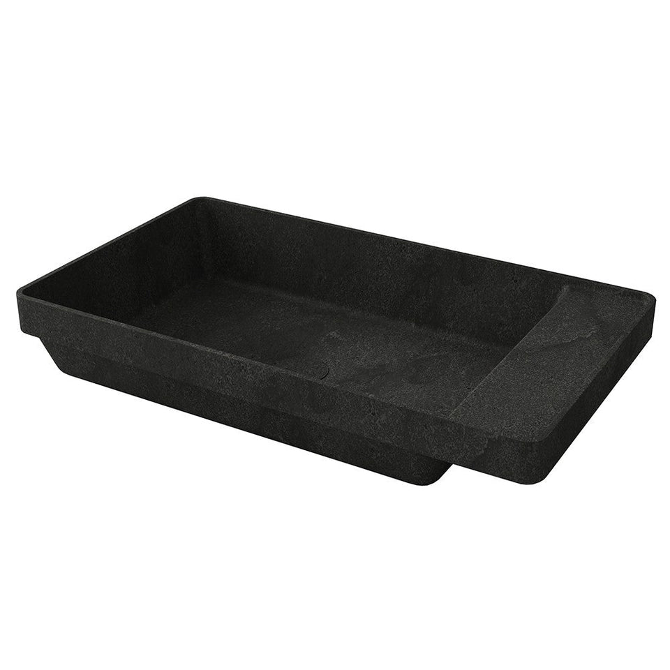 ARCISTONE Xoni Stone 650 x 350mm semi inset basin with side shelf - Pietra Grey